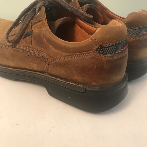 ECCO brown distressed  leather shoes main image 15